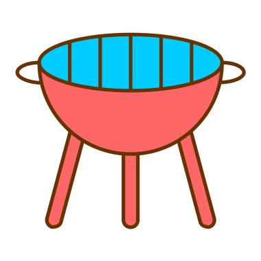 Et ve yemek vektör çizimi ile ızgara ızgara