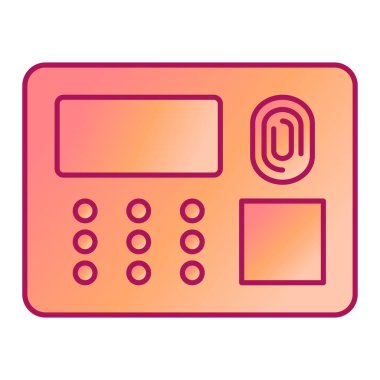 beyaz arkaplan üzerindeki atm simgesi, satır biçimi, vektör illüstrasyonu