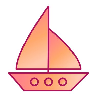 Tekne. Web simgesi vektör illüstrasyonu