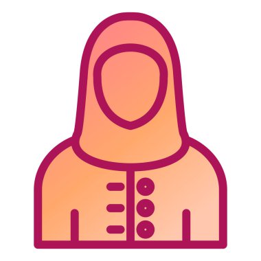 Başörtüsü. Web simgesi basit illüstrasyon