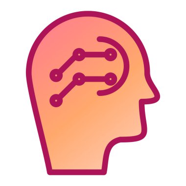 Beyin. Web simgesi basit illüstrasyon