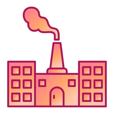 Fabrika binası ikon vektör illüstrasyonu