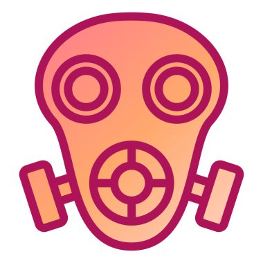 Gaz maskesi ikon vektörü. Ana hatlı solunum cihazı işareti. izole edilmiş sınır sembolü çizimi