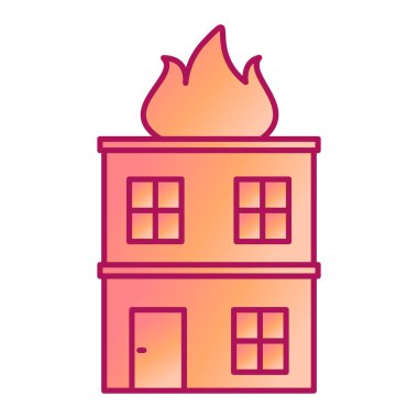 Yangın kulesi ikonu. ev vektörünün düz çizimi ve doldurma biçimi.