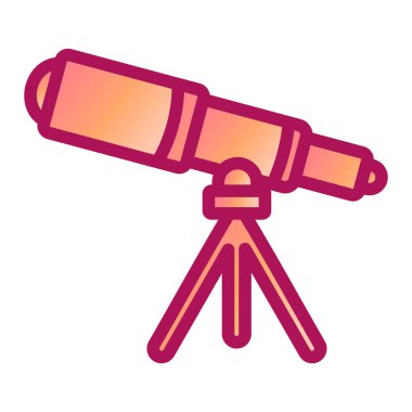 Teleskop. Web simgesi basit illüstrasyon