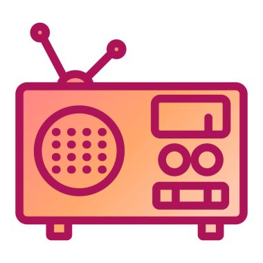 Radyo. Web simgesi basit illüstrasyon