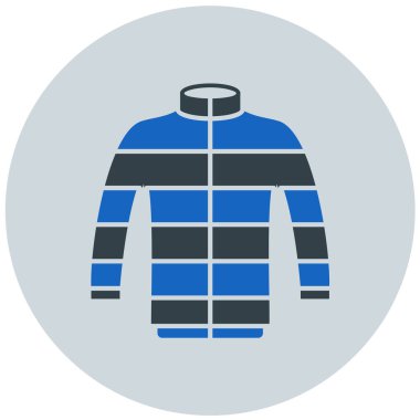 Ceket vektör simgesi, düz tasarım ve moda kıyafetler