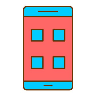 Akıllı telefon. Web simgesi basit illüstrasyon