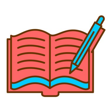 Kalem ve kalem ikonu vektör illüstrasyon tasarımı içeren kitap