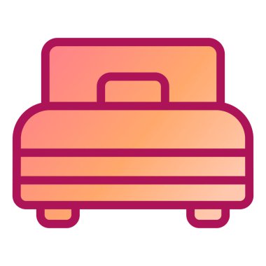 Yatak renkli vektör simgesi.