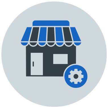 Dükkan. Web simgesi basit illüstrasyon