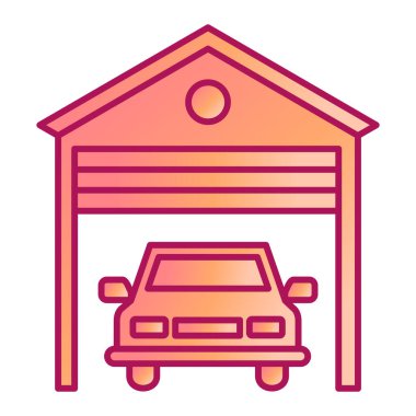 araba garajı ikonu vektör illüstrasyonu
