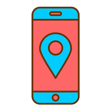 konum vektör illüstrasyonlu cep telefonu