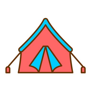 çadır simgesi vektör illüstrasyonu