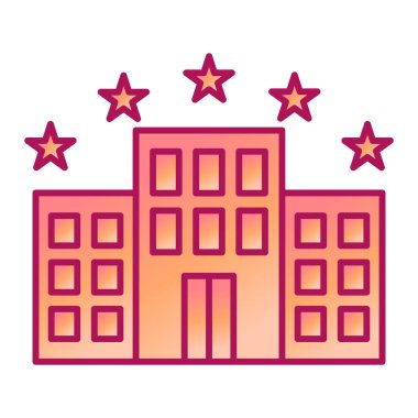 Otelde. Web simgesi basit illüstrasyon