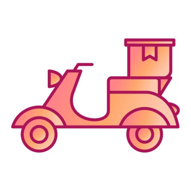 Scooter ikonu. beyaz arkaplanda dağıtım taşıma vektör çizelgesi