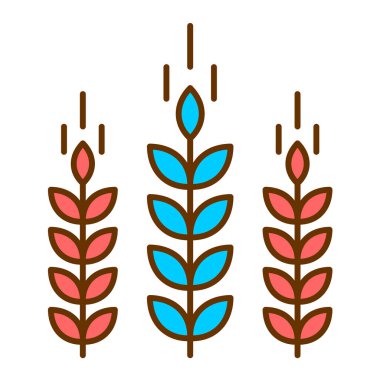Buğday ikonu vektörü. İnce çizgi işareti. İzole edilmiş kontür sembolü gösterimi