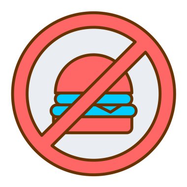 Yemek işareti yok. Vektör illüstrasyonu