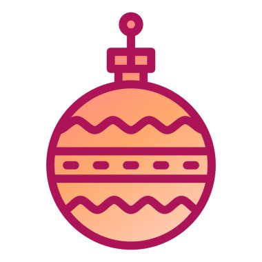 Noel topu ikonu vektör illüstrasyonu