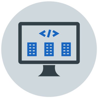 Kodlama. Web simgesi basit illüstrasyon