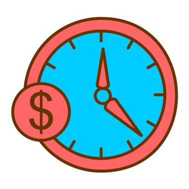 Saat simgesi vektör illüstrasyonu