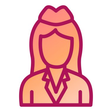 Kadın. Web simgesi basit illüstrasyon