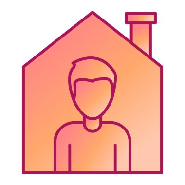 Kalkan çizgisi ikon vektörü olan adam. Kadın avatar işareti. izole edilmiş sembol çizimi