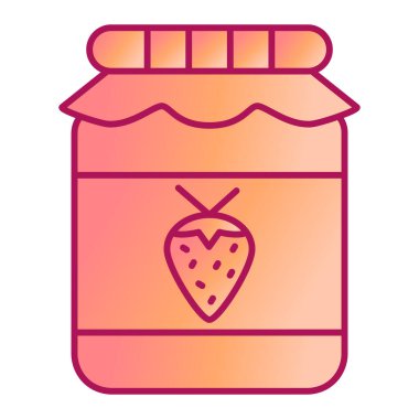 Çilek reçeli kavanozu vektör çizimi