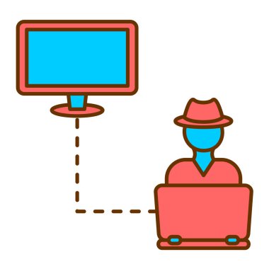 Hacker. Web simgesi basit illüstrasyon