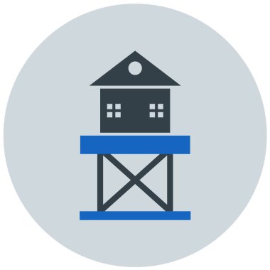 Plaj evi modern ikon vektör illüstrasyonu 