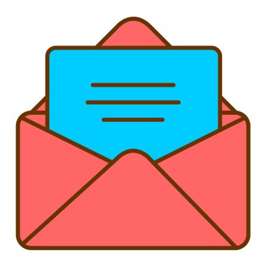 İleti e- posta vektör illüstrasyonlu zarf