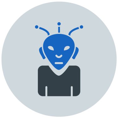 Uzaylı. Web simgesi basit illüstrasyon