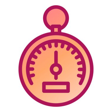 Kronometre simgesi. Web için kronometre vektör simgelerinin düz çizimi