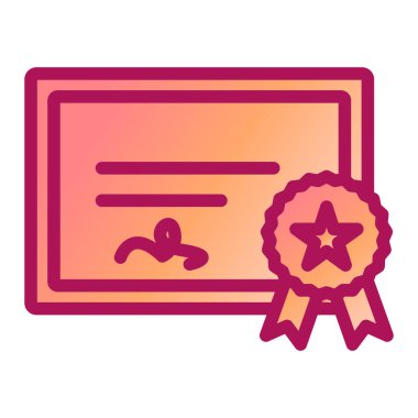 Sertifika. Web simgesi basit illüstrasyon