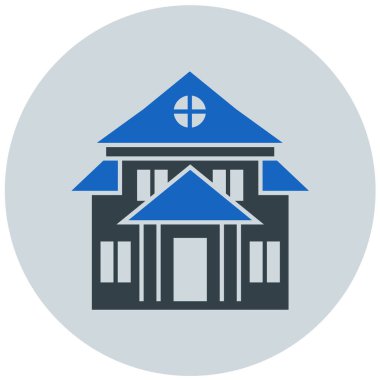 Bina. Web simgesi basit illüstrasyon