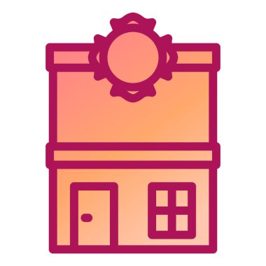 ev binası ikon vektör illüstrasyonu