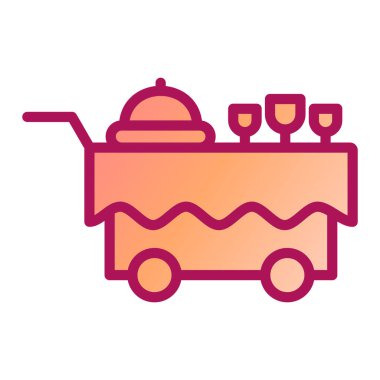 Yemek teslimatı ikon vektörü. İnce çizgi işareti. izole edilmiş sınır sembolü çizimi