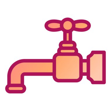 Musluk ikonu. ana hatlı musluk vektör resimleme sembolü