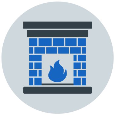 Şömine. Web simgesi basit illüstrasyon