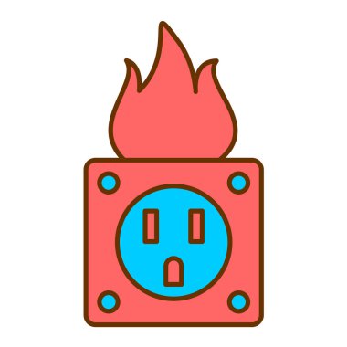 Bir ateş simgesinin vektör illüstrasyonu