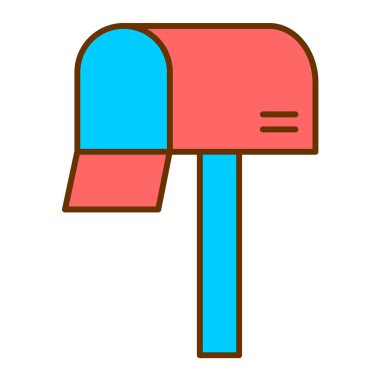 Posta kutusu. Web simgesi basit illüstrasyon