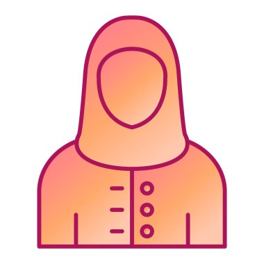 Başörtüsü. Web simgesi basit illüstrasyon