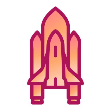 Roket. Web simgesi vektör illüstrasyonu