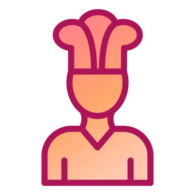 Şef. Web simgesi basit illüstrasyon