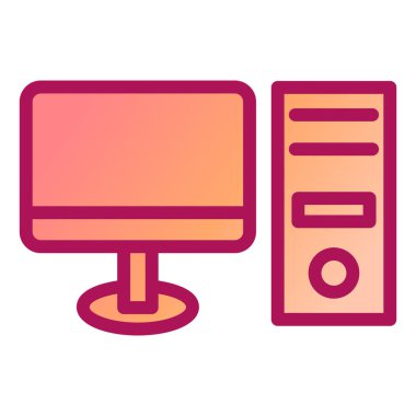 bilgisayar monitörü ikon vektör illüstrasyonu