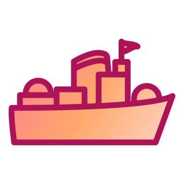 Gemi. Web simgesi basit illüstrasyon