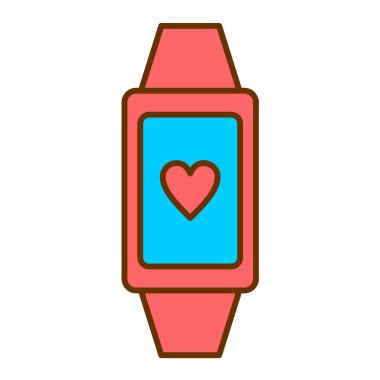 akıllı twatch kalp ve akıllı telefon vektör illüstrasyon tasarımı