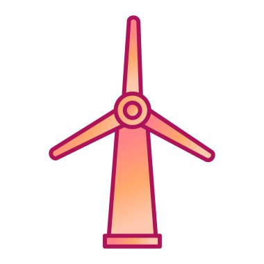 Rüzgar türbini ikonu. Web için yel değirmeni vektör sembolünün düz çizimi