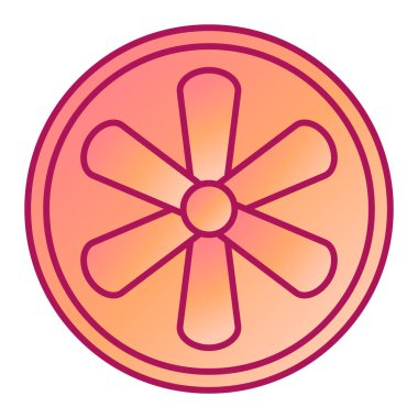 Beyaz arkaplanda izole edilmiş pembe ve turuncu çiçek simgesi