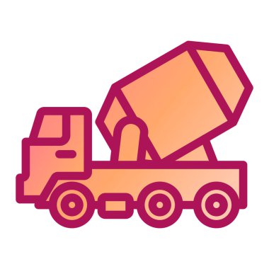 Moda Biçimli Beton Karıştırıcı Simgesi İzole Arkaplan